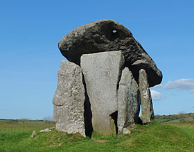 Trethevy Quoit is an impressive prehistoric burial chamber on Bodmin Moor